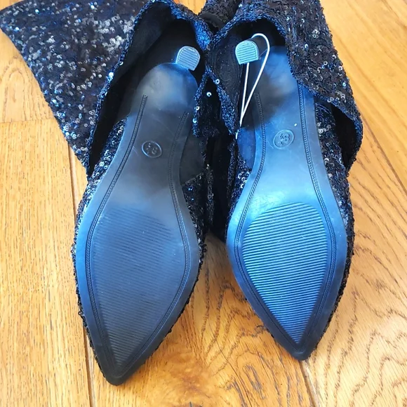 NWT A New Day Sequin Black Women's Boots Size 8.5 - Picture 13 of 14